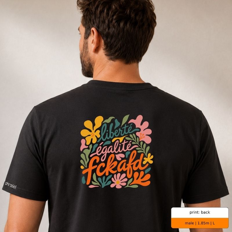 Premium T-Shirt mit Spruch "liberté égalité fckafd*“ Rückenprint und Visual